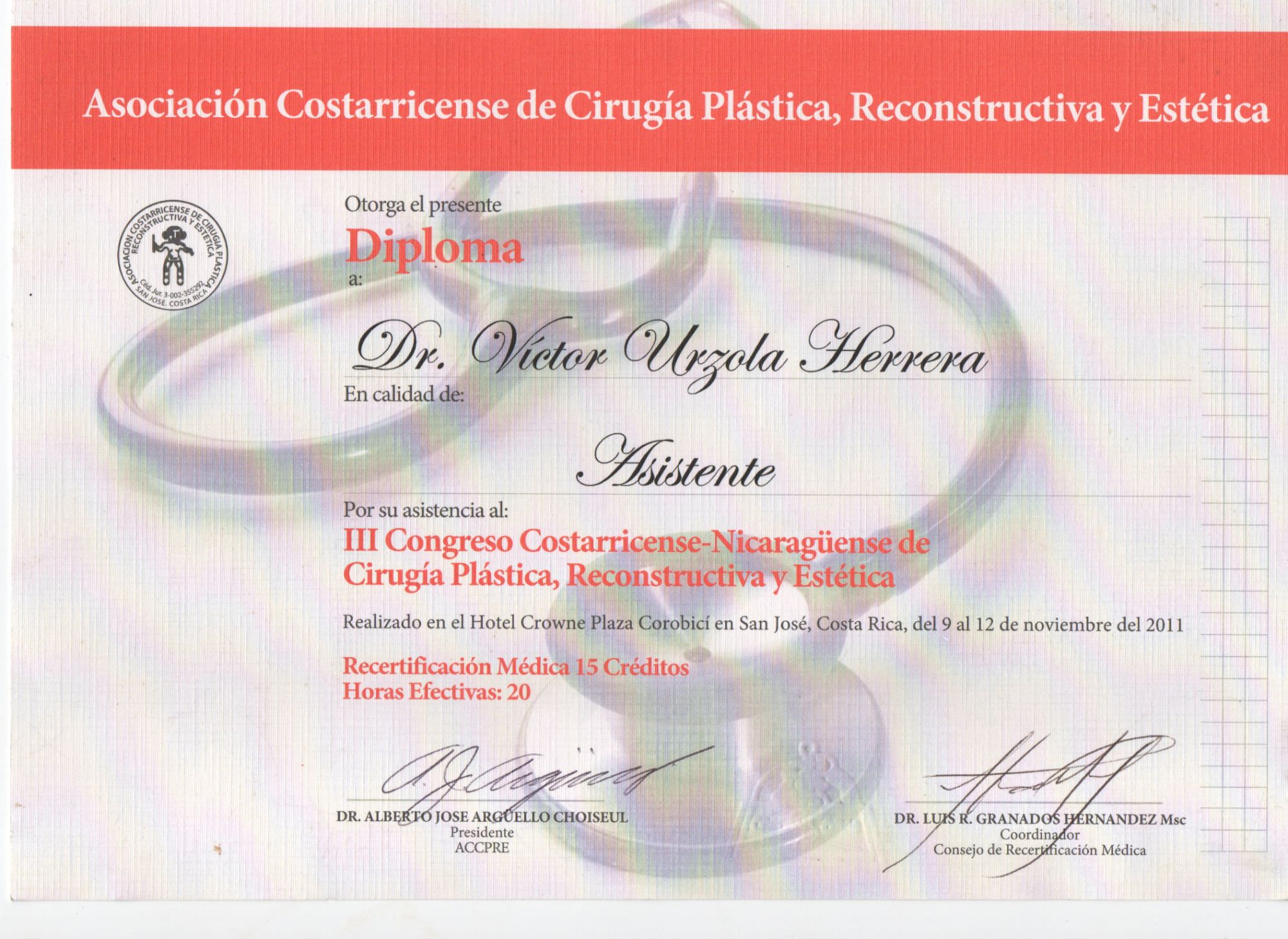 Costa Rica–Nicaragua Congress of Plastic, Reconstructive and Aesthetic Surgery — ACCPRE, 2011