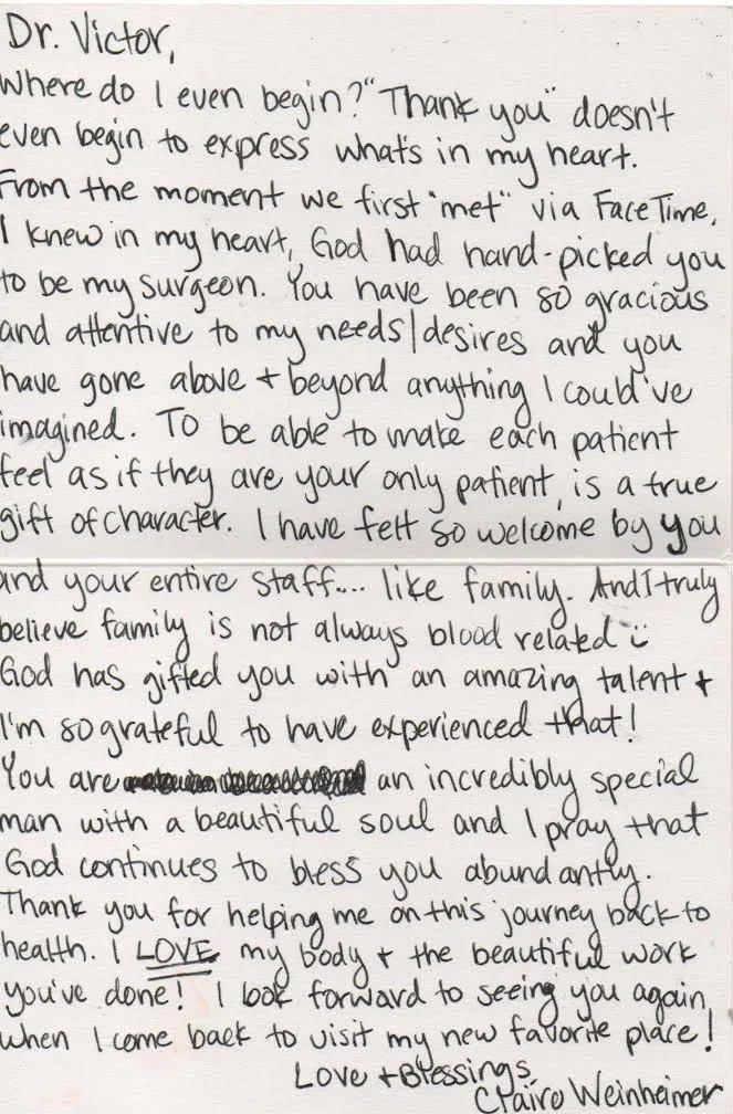 Handwritten postcard from a patient