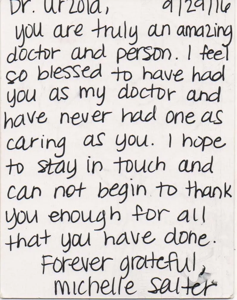 Handwritten postcard from a patient
