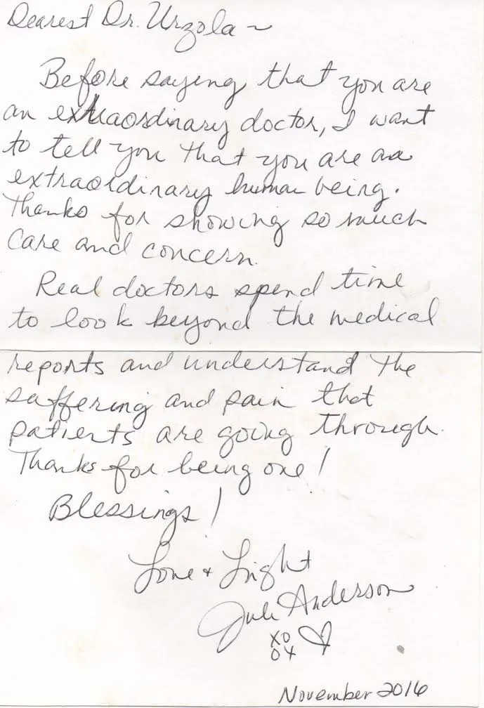 Handwritten postcard from a patient