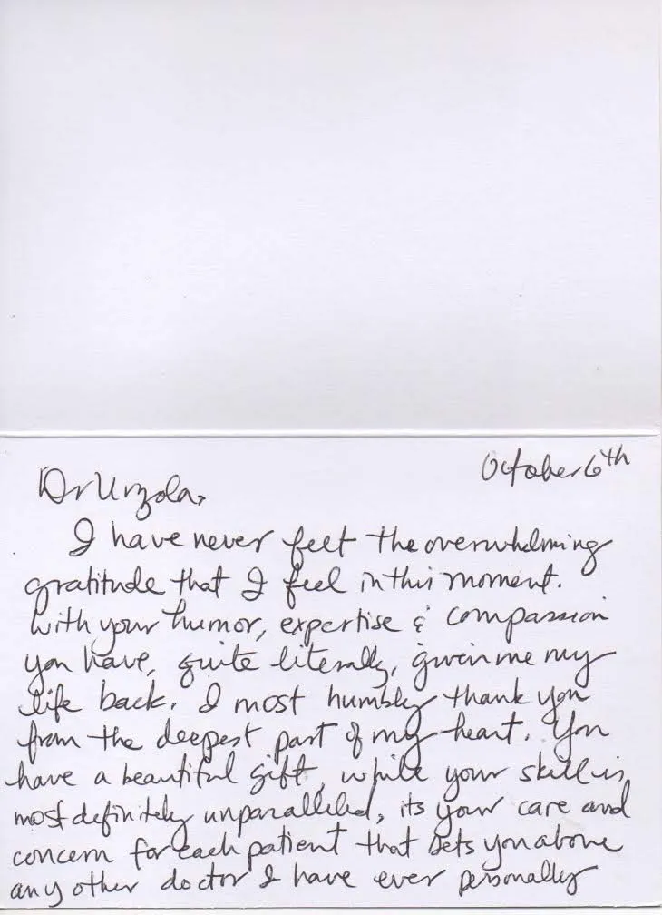 Handwritten postcard from a patient