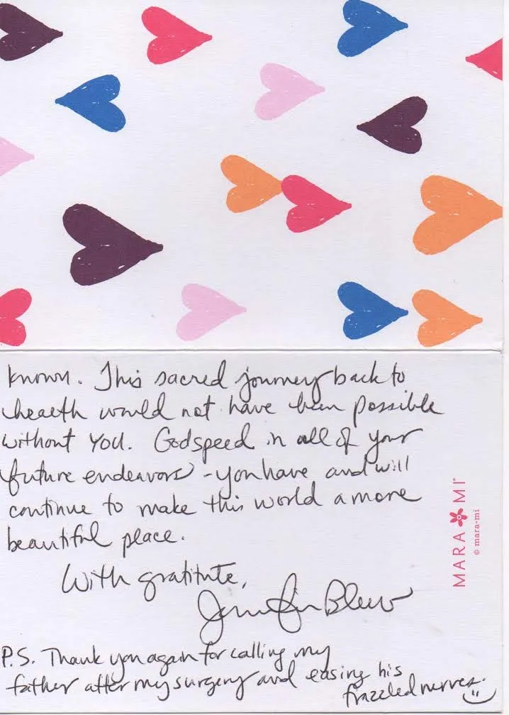 Handwritten postcard from a patient